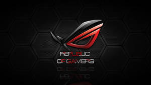 Asus Rog 4k Gaming Logo On Honeycomb Wallpaper