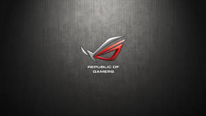 Asus Rog On Grey Metal Wallpaper