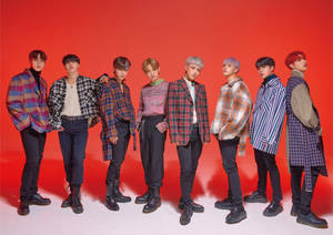 Ateez Red Background Wallpaper