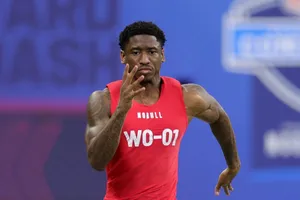 Athlete Running Drill Red Shirt Wallpaper