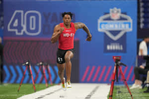 Athlete Running40 Yard Dashat N F L Combine Wallpaper