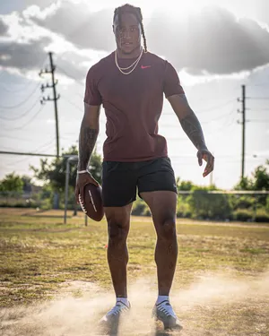 Athlete Training Sunset Football.jpg Wallpaper