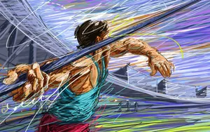 Athletics Javelin Throw Digital Art Wallpaper