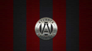 Atlanta United Fc Logo Silver And Red Pattern Wallpaper