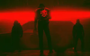 Atmospheric Dark Cyberpunk Cityscape Wallpaper