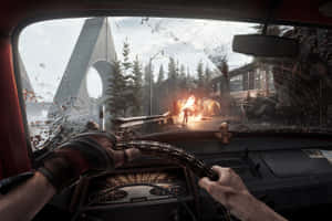 Atomic Heart Distressed Car View Wallpaper