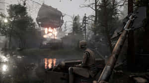 Atomic Heart Explosion Scene Wallpaper