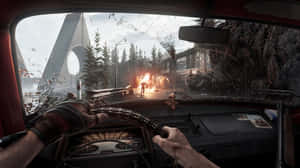 Atomic Heart First Person View Car Chase Wallpaper