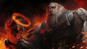 Atriox, Warrior Of The Banished Army, Geared To Lead His Forces In The Ultimate Battle. Wallpaper