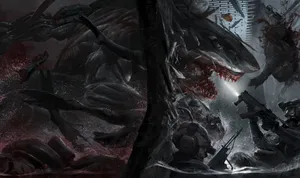 Atrocious Shark Underwater Wallpaper