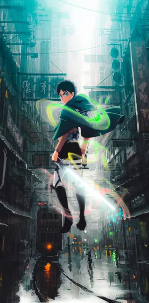 Attack On Titan Anime Eren Flying Wallpaper