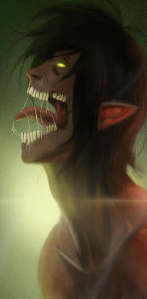 Attack On Titan Anime Eren Green Light Wallpaper