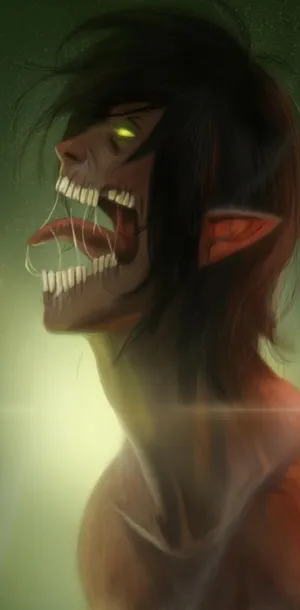 Attack On Titan Anime Eren Green Light Wallpaper