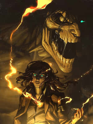 Attack On Titan Anime Eren Yellow Light Wallpaper