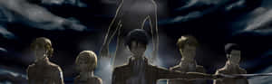 Attack_on_ Titan_ Characters_ Under_ Night_ Sky Wallpaper