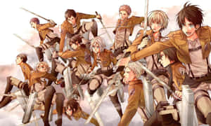 Attackon Titan Characters Readyfor Battle Wallpaper