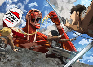 Attackon Titan Pizza Hut Crossover Wallpaper