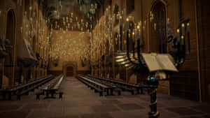 Attend Classes In The Iconic Hogwarts Great Hall Wallpaper