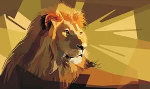 Attentive Lion Wallpaper
