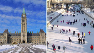 Attractions In Ottawa, Ontario During Winter Wallpaper