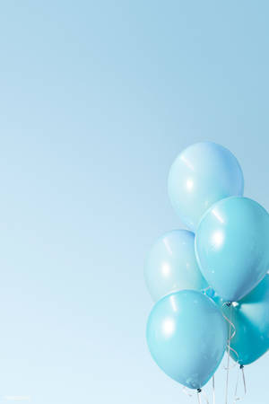 Attractive Pastel Vintage Blue Balloon Wallpaper