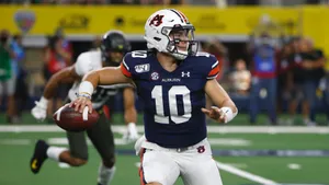 Auburn Quarterback Action Shot Wallpaper