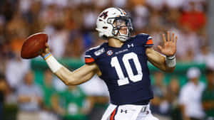 Auburn Quarterback Bo Nix Action Shot Wallpaper