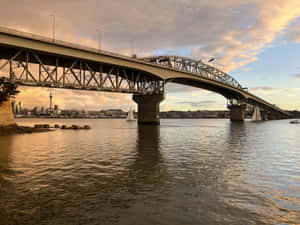 Auckland Harbour Bridge Dusk View Wallpaper