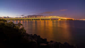 Auckland Harbour Bridge Night Lights Wallpaper