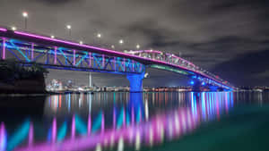 Auckland Harbour Bridge Night Lights Wallpaper