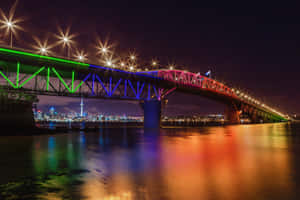 Auckland Harbour Bridge Night Lights Wallpaper