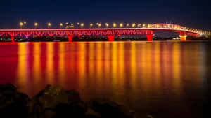 Auckland Harbour Bridge Night Lights Wallpaper