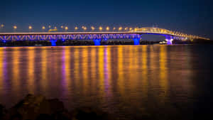 Auckland Harbour Bridge Night Lights Wallpaper