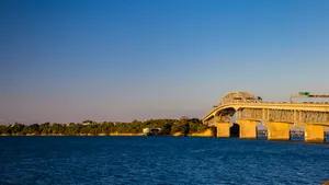 Auckland Harbour Bridgeat Sunset Wallpaper