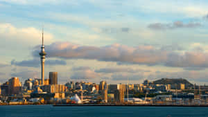 Auckland Sky Tower Sunset Skyline Wallpaper