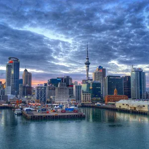 Auckland Skyline Dusk View Wallpaper