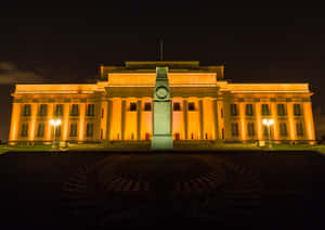 Auckland War Memorial Museum Nighttime Illumination Wallpaper