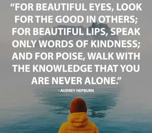 Audrey Hepburn Beauty Quote Ocean View Wallpaper