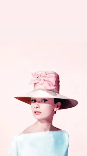 Audrey Hepburn In Pink Hat Wallpaper