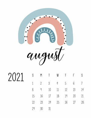 August 2021 Calendar Minimalist Wallpaper