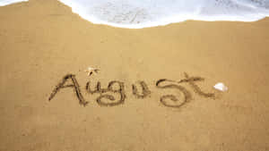 August Beach Sand Writing Wallpaper