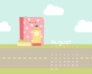 August Calendar Desktop Background Wallpaper