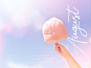 August Cotton Candy Calendar Background Wallpaper