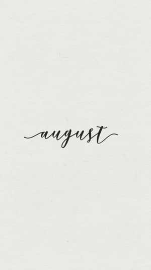 August Cursive Script Simple Background Wallpaper
