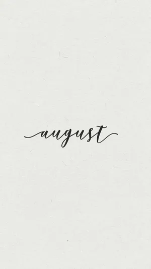 August Cursive Script Simple Background Wallpaper