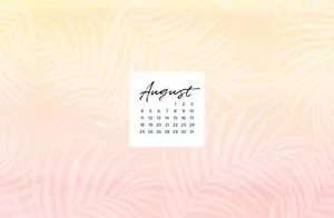 August Desktop Calendar Background Wallpaper