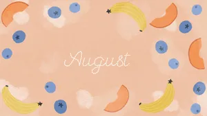 August Fruit Pattern Aesthetic Wallpaper