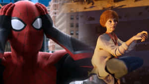 Aunt May Serving Food In The Kitchen Wallpaper