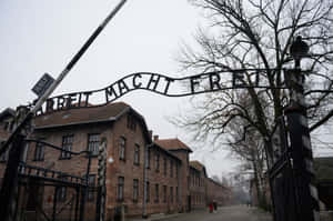 Auschwitz Concentration Camp Gate Arbeit Macht Frei Wallpaper