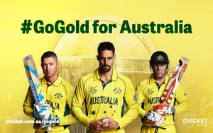 Australia Cricket Go Gold Poster Wallpaper